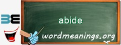 WordMeaning blackboard for abide